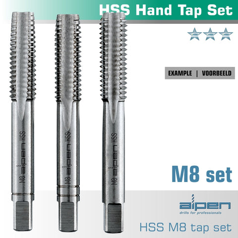 Hand Tap Set In Pouch M8 Hss 1.25Mm Pitch freeshipping - Africa Tool Distributors