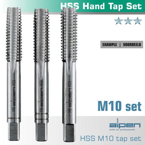 Hand Tap Set In Pouch M10 Hss 1.5Mm Pitch freeshipping - Africa Tool Distributors