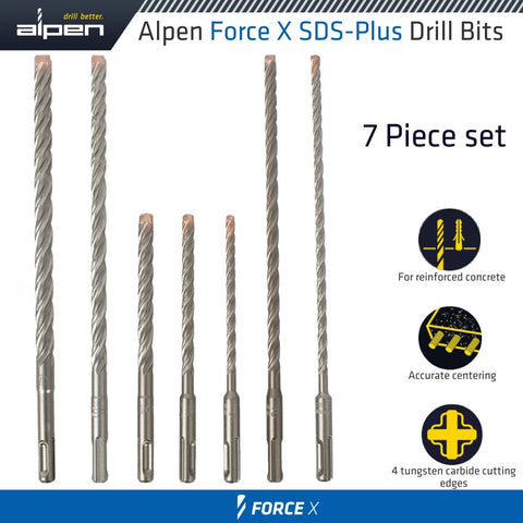 Force X Sds-Plus Mix Box 7 Pcs. 6.0/ 8.0/ 10.0 Mm X 160 And 6.0/ 8.0/ freeshipping - Africa Tool Distributors