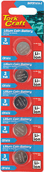 Tork Craft CR1616 3V LITHIUM COIN BATTERY X5 PACK (MOQ 20)