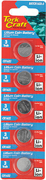 Tork Craft CR1632 3V LITHIUM COIN BATTERY X5 PACK (MOQ 20)