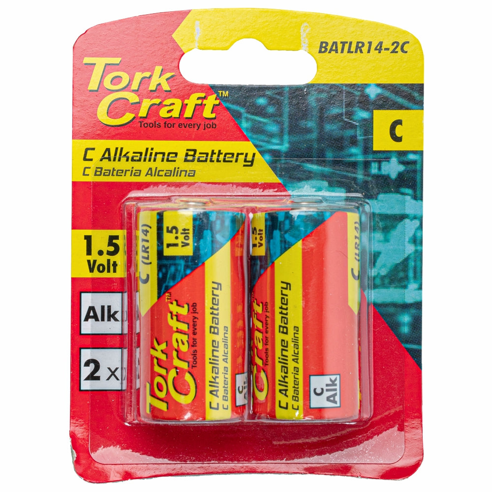 Tork Craft Battery C 1.5V 2 Pack Carded Alkaline