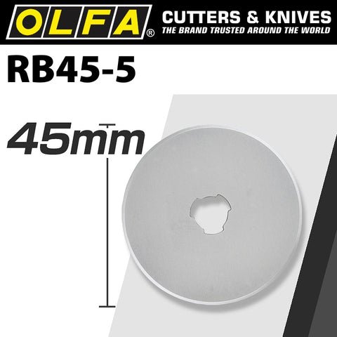 OLFA BLADES ROTARY RB45-5 5/PACK 45MM