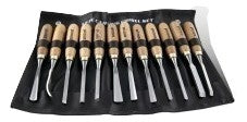 Tork Craft CHISEL SET WOOD CARVING 12PIECE IN LEATHER POUCH