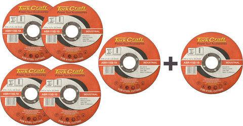 Tork Craft 5 + 1 FREE CUTTING DISC STEEL 115 x 1.0 x 22.2MM