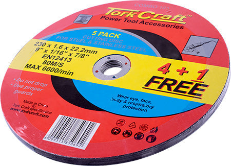Tork Craft 4+1 FREE CUTTING DISC METAL 230X1.6X22.22MM