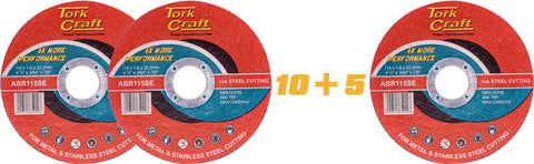 Tork Craft 10+5 cutting disc steel & ss 115 x 1.0 x 22.2 mm 4x more performance