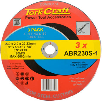 Tork Craft CUTTING DISC (3 PK) STEEL 230X2.0X22.23MM (ABR230S-1)