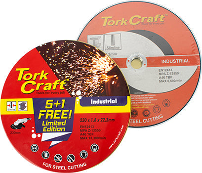 Tork Craft 5+ 1 CUTTING DISC IND. METAL 230 X 1.8 X 22.2 MM TIN CASE