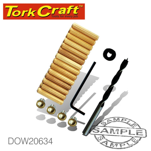Tork Craft Doweling Accessory Kit 6Mm - 34 Piece (Birch Wood) freeshipping - Africa Tool Distributors