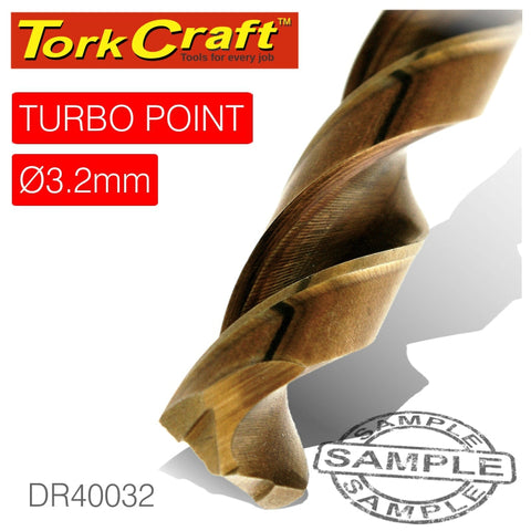 Tork Craft Drill Bit Hss Turbo Point 3.2Mm 1/Card freeshipping - Africa Tool Distributors