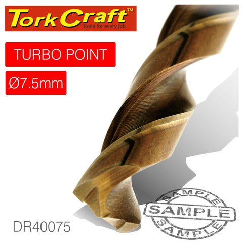 Tork Craft Tork Craft Drill Bit Hss Turbo Point 7.5Mm 1/Card freeshipping - Africa Tool Distributors