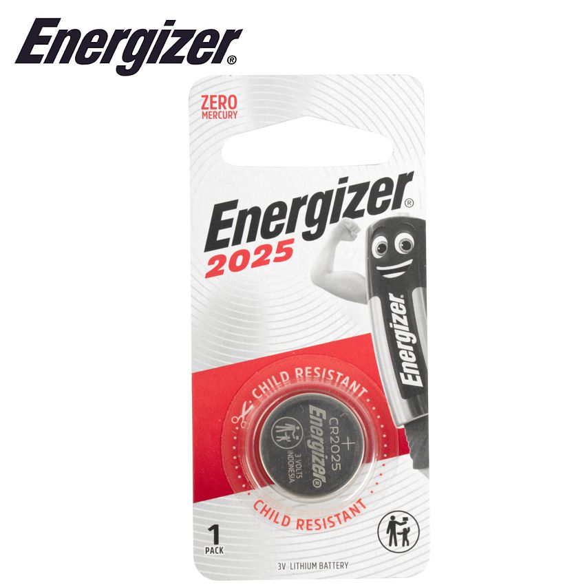 Energizer Cr2025 3V Lithium Coin Battery 1 Pack (Moq12)