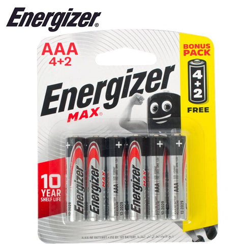 Energizer Max Aaa - 6Pack 4+2 Free freeshipping - Africa Tool Distributors