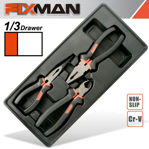 Fixman 3-Pc Pliers Set (Combination 8'Ncutting 7.5' Long Nose 8') freeshipping - Africa Tool Distributors