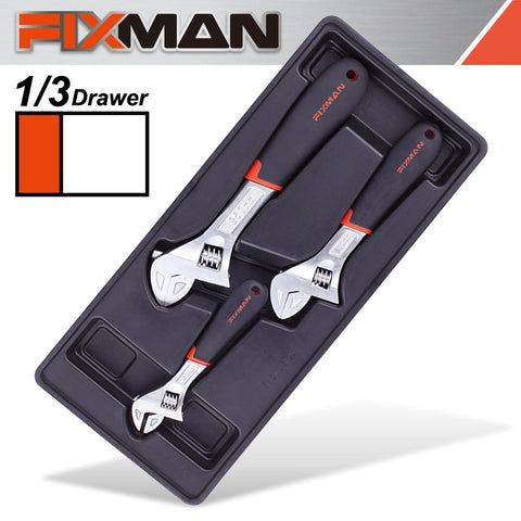 Fixman Tray 3 Piece Adjustable Wrench 6'8'10' freeshipping - Africa Tool Distributors