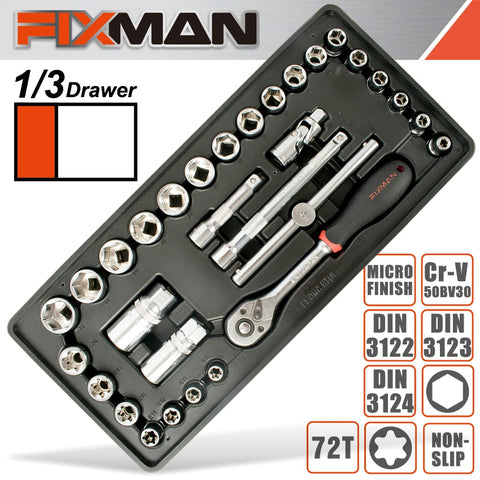 Fixman 31-Pc 3/8'Dr.Sockets & Accessories freeshipping - Africa Tool Distributors
