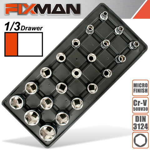 Fixman Tray 21 Piece 1/2' Drive Sockets freeshipping - Africa Tool Distributors