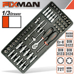 Fixman Tray 56 Piece 1/4' Drive Sockets And Accessories freeshipping - Africa Tool Distributors