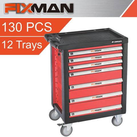 Fixman 7 Drawer Ind. Roller Cabinet On Castors With 130Pc Of Stock freeshipping - Africa Tool Distributors