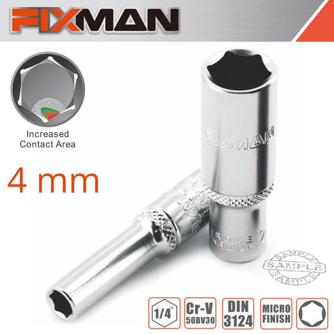 Fixman 1/4' Dr Deep Socket 4Mm freeshipping - Africa Tool Distributors