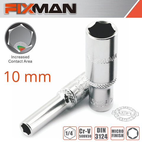 Fixman 1/4' Dr Deep Socket 10Mm freeshipping - Africa Tool Distributors
