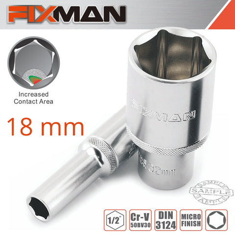 Fixman 1/2' Dr Deep Socket 18Mm freeshipping - Africa Tool Distributors