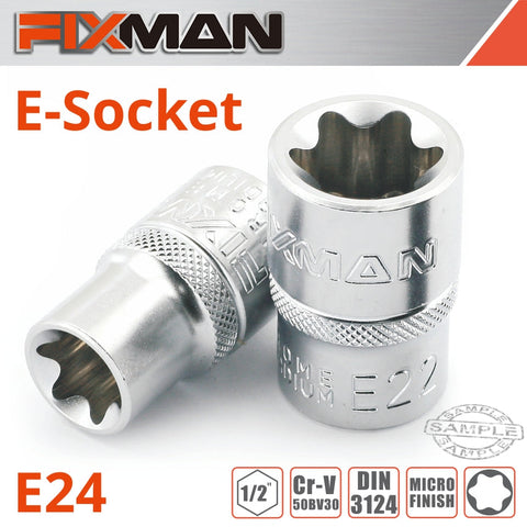 Fixman 1/2' Drive E-Socket 6 Point E24 freeshipping - Africa Tool Distributors
