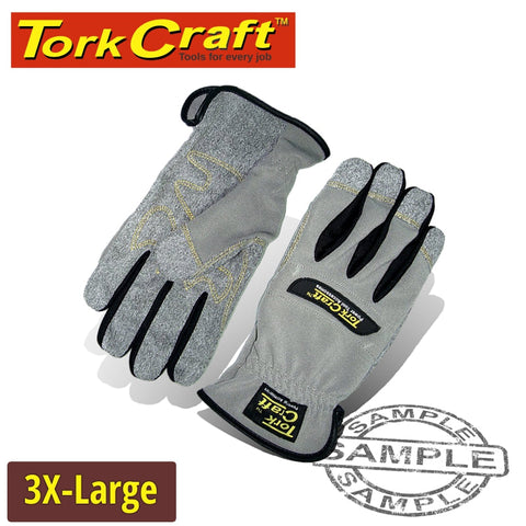 Tork Craft Mechanics Glove 3X- Large Synthetic Leather Palm With Spandex Back
