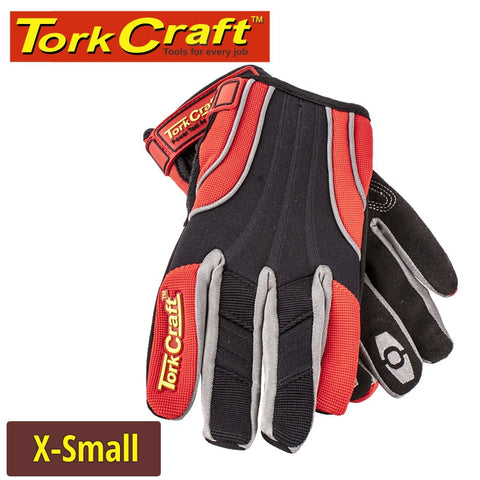 Tork Craft Mechanic Glove X-Small Synt.Leather Reinforced Palm Spandex Red freeshipping - Africa Tool Distributors