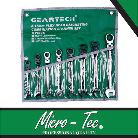 Micro-Tec Wrench Ratchet Flex 8-17Mm Set