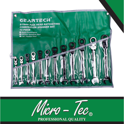 Micro-Tec Wrench Ratchet Flex 8-19Mm Set