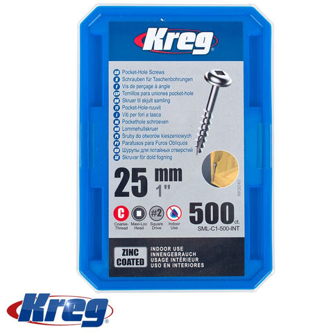 Kreg Zinc Pocket Hole Screws 25Mm 1.00' #8 Coarse Thread Mx Loc 500Ct freeshipping - Africa Tool Distributors