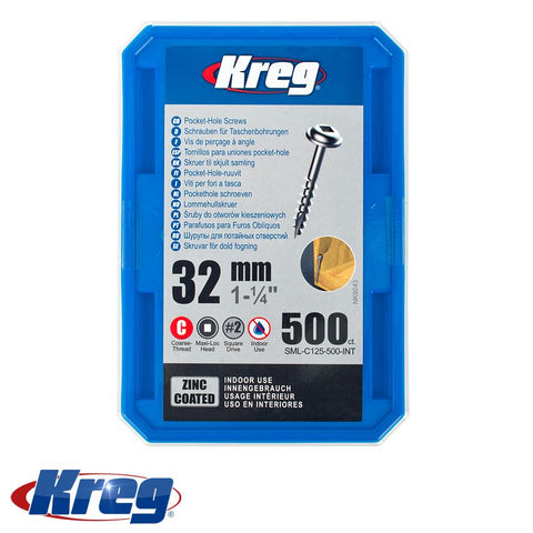 Kreg Zinc Pocket Hole Screws 32Mm 1.25' #8 Coarse Thread Mx Loc 500Ct freeshipping - Africa Tool Distributors