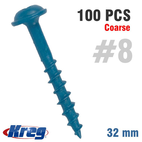 Kreg Blue Kote Pocket Hole Screws 32Mm 1.25' #8 Coarse Thread Mx Loc 1 freeshipping - Africa Tool Distributors