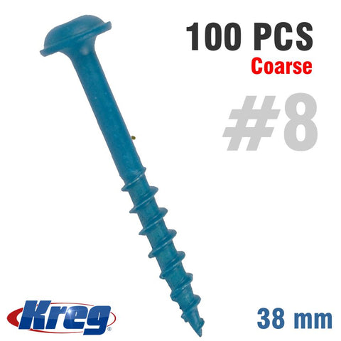 Kreg Blue Kote Pocket Hole Screws 38Mm 1.50' #8 Coarse Thread Mx Loc 1 freeshipping - Africa Tool Distributors