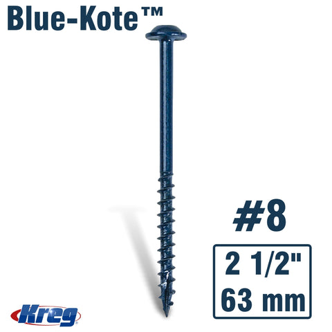 Kreg Kreg Blue-Kote Wr Pocket Screws 2 1/2'#8 Coarse Washer Head 250Ct