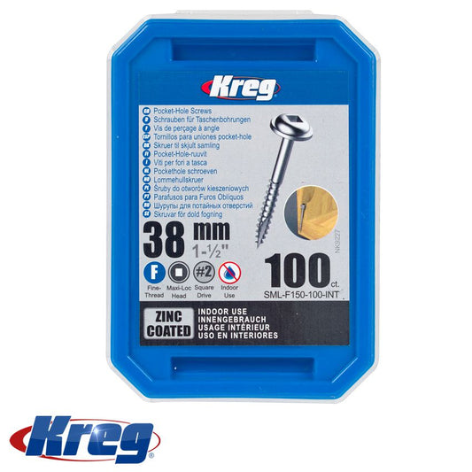 Kreg Zinc Pocket Hole Screws 38Mm 1.50' #7 Fine Thread Mx Loc 100Ct freeshipping - Africa Tool Distributors