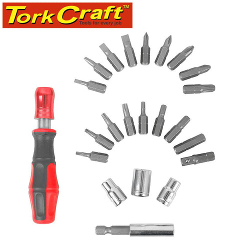 Tork Craft S/Driver Insert & Socket Bit Set 23Pc With Bit Holder freeshipping - Africa Tool Distributors