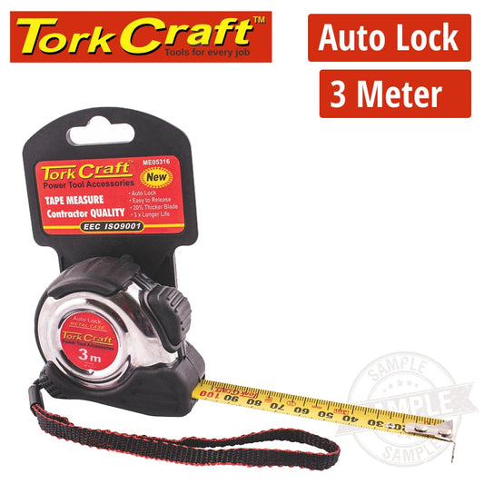 Measuring Tape Self Lock 3M X 16Mm S/S & Rubber Casing Matt Finish freeshipping - Africa Tool Distributors