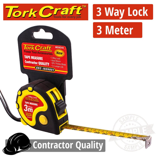 Measuring Tape  Multi Lock 3M X 16Mm Rubber Casing Matt Finish freeshipping - Africa Tool Distributors