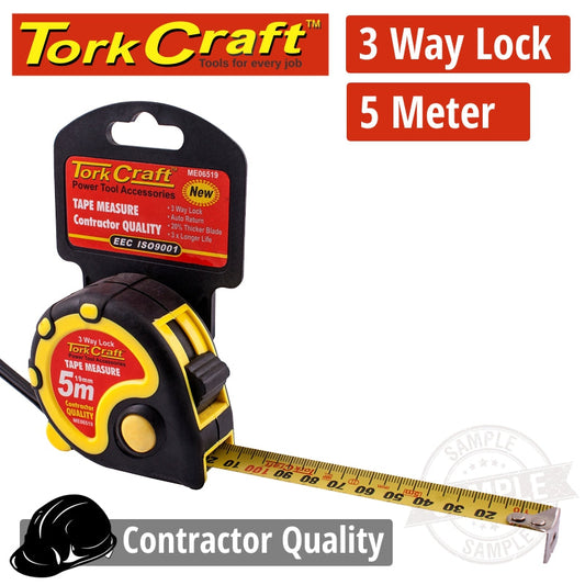 Measuring Tape  Multi Lock 5M X 19Mm Rubber Casing Matt Finish freeshipping - Africa Tool Distributors