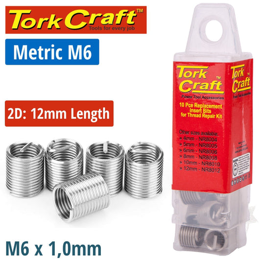 Thread Repair Kit M6 X 2D Replacement Inserts 10Pce freeshipping - Africa Tool Distributors