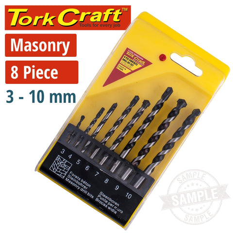 Tork Craft Masonry Drill Bit Set 8Pc 3-4-5-6-7-8-9-10Mm freeshipping - Africa Tool Distributors