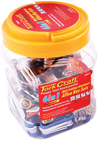 Tork Craft ALUMINIUM MINI FOLDING KEY SETS X30 PER JAR HEX. TORX. PH & PZ