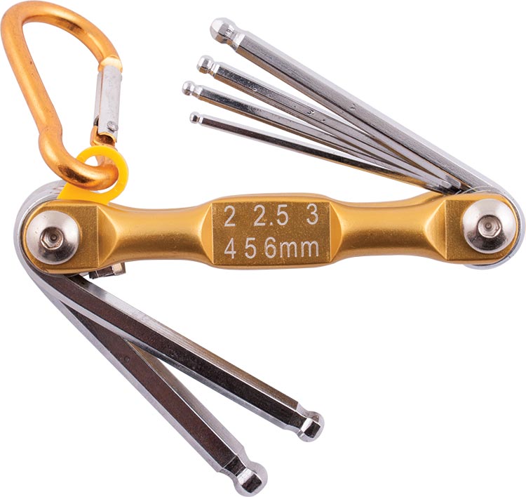 Folding Key Set Ball Point 2-2.5-3-4-5-6 Yellow Chrome Plated freeshipping - Africa Tool Distributors