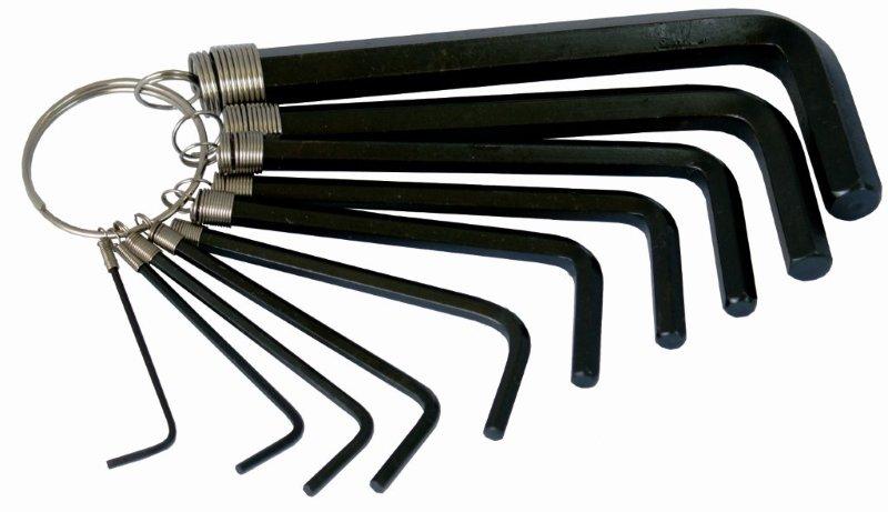 Tork Craft 10Pc Hex Allen Key Set On Key Ring Sizes- 1.5,2,2.5,3,4,5,5.5,6,8,10Mm freeshipping - Africa Tool Distributors