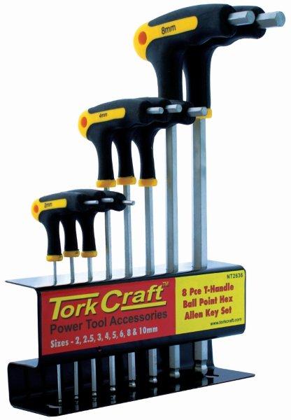 Tork Craft 8Pce Ball Point Allen Key Set With Handles freeshipping - Africa Tool Distributors