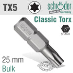 Torx Tx 5 Classic Bit 25Mm freeshipping - Africa Tool Distributors