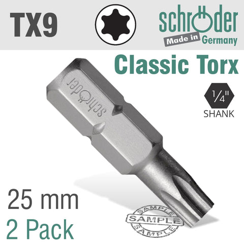 Torx Tx9 Classic Bit 25Mm 2Cd freeshipping - Africa Tool Distributors